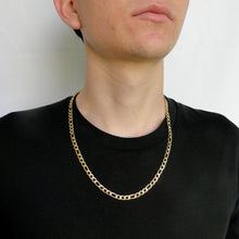 Cargar imagen en el visor de la galería, Cadena tipo Figaro Acero Dorado