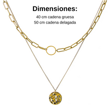 Cargar imagen en el visor de la galería, Collar Coin Acero Dorado