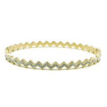 Cargar imagen en el visor de la galería, Aro Zigzag Acero Dorado