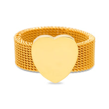 Cargar imagen en el visor de la galería, Anillo Acero Dorado con frente de corazon