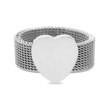 Cargar imagen en el visor de la galería, Anillo Acero con frente de corazon