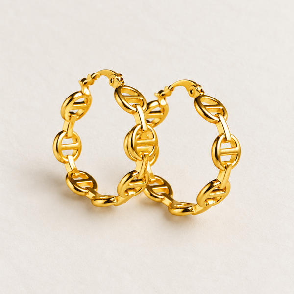 Aretes Capri Acero Dorado