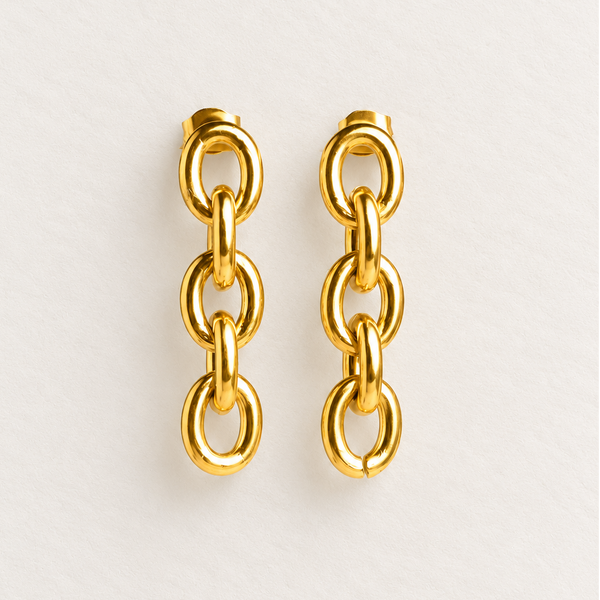 Aretes Roma Acero Dorado