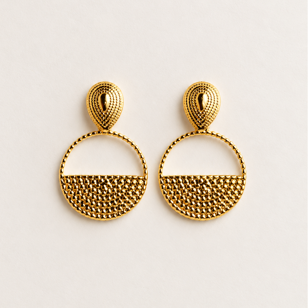 Aretes Ocaso Acero Dorado