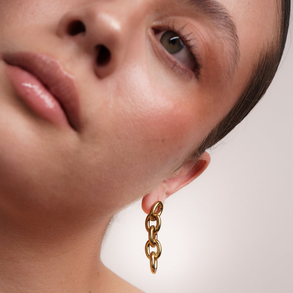 Aretes Roma Acero Dorado