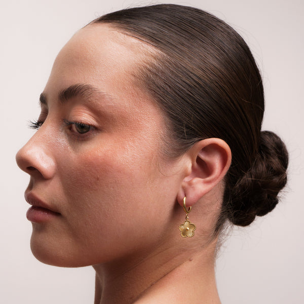 Aretes Azahar Acero Dorado