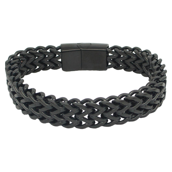 Pulsera Doble Espiga Acero Negro