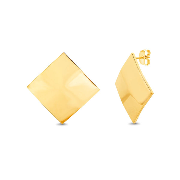 Aros pendientes redondos de 30 mm de grosor - Acero inoxidable dorado 304  x2 - Perles & Co