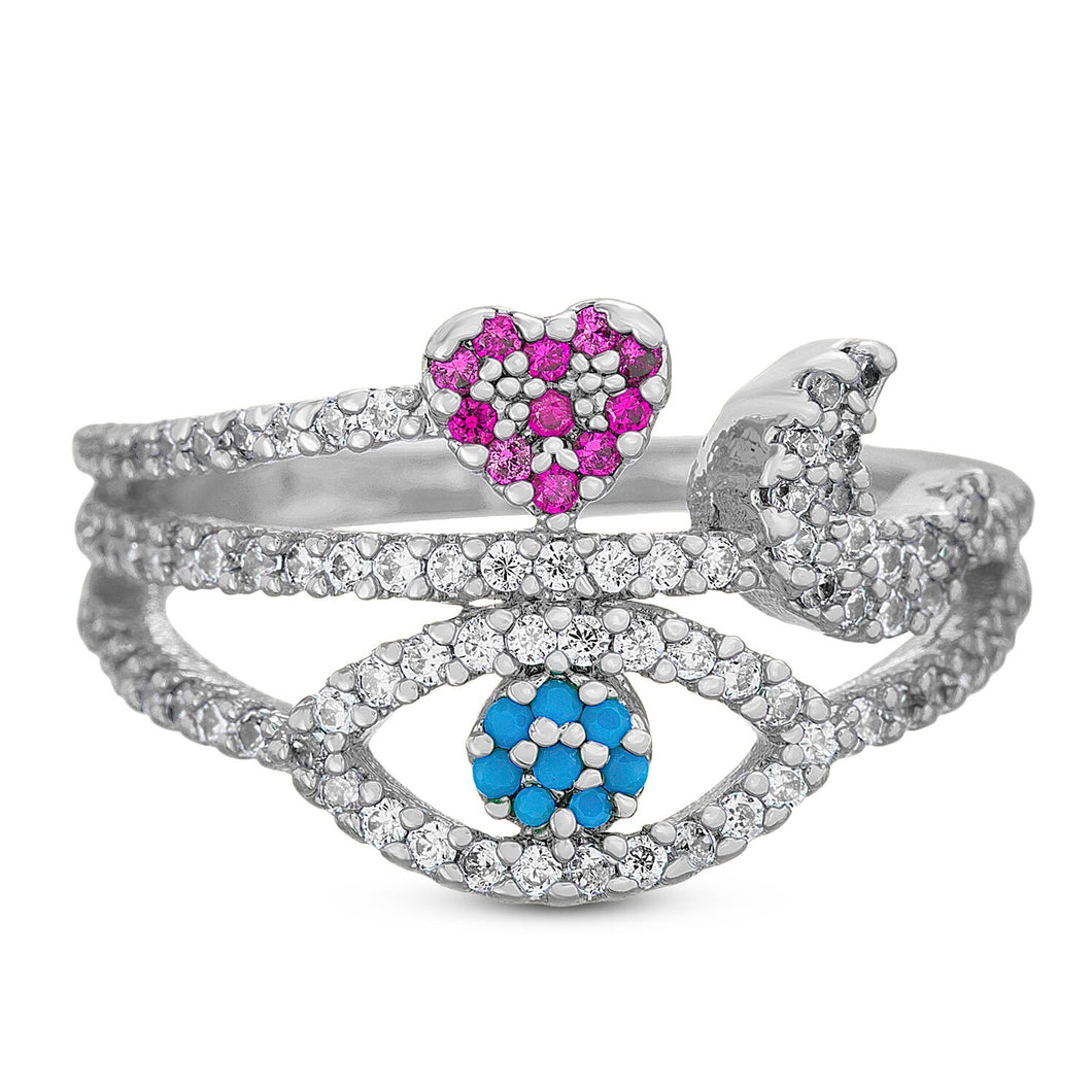 Anillo Acero con Zirconias  